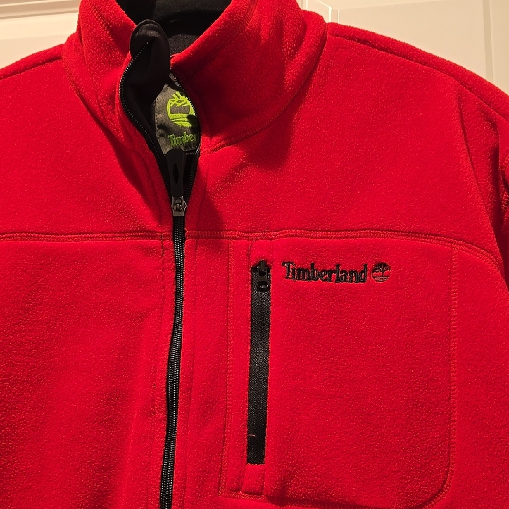 Timberland Red Fleece Jacket. GREAT CONDITION!
